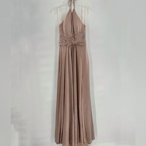 Fancy Schmancy pink halter shimmer maxi dress size 2